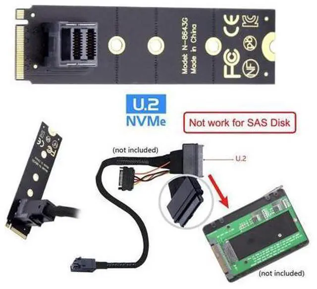 Alt view image 5 of 7 - 22x80mm U.2 Kit SFF-8639 NVME PCIe4.0 SSD Adapter for Mainboard SSD 750 p3600 p3700 M.2 SFF-8643 Mini SAS HD