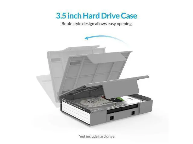 Alt view image 2 of 7 - 3.5 Inch Hard Drive Case Protective Box with Anti-Static,Shockproof and Dustproof Function, Storage Case for HDD External Hard Drive Case,Gray,5 Pack-PHP35
