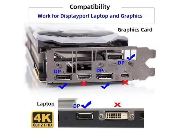 Alt view image 7 of 7 - Adapter 4K@60Hz DP Virtual Display Displayport Active Adapter Dummy Plug Headless Ghost Emulator 1080p@120Hz