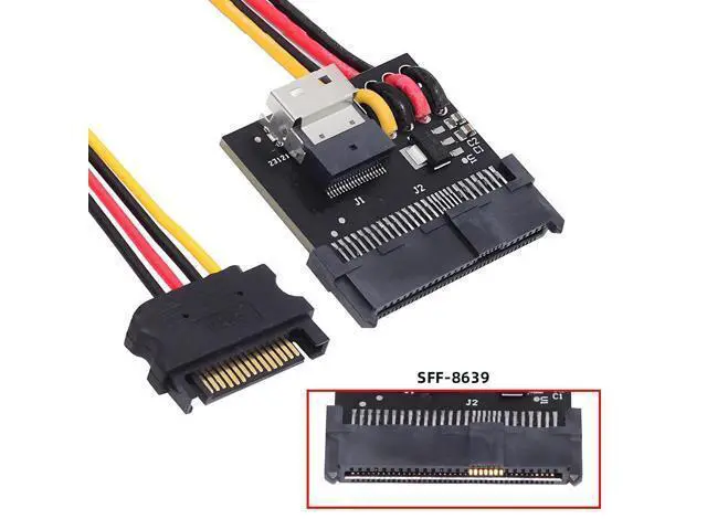 Alt view image 2 of 7 - Adapter SFF-8654 Slimline Female Host to U.2 U.3 SFF-8639 NVME PCIe PCI-Express SSD Adapter for Mainboard
