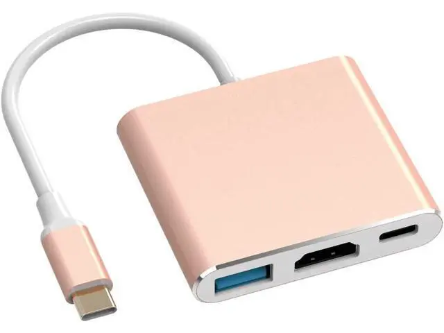 Main image of Battony Rose Gold USB C to HDTV Adapter Type-C Multiport AV Converter with 4K HDTV Output USD3.0 & USBC 100W Fasting Charging Compatible for MacBook/Mac Pro Air iPad Pro and More USB-C Port Device