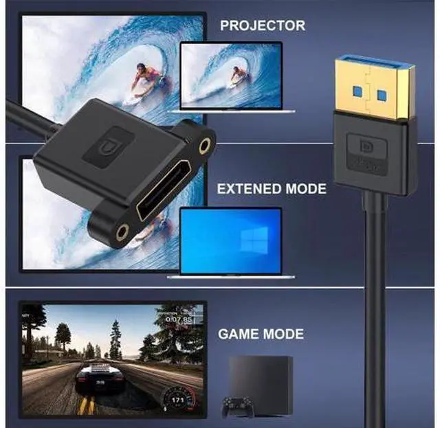 Alt view image 6 of 7 - Cable Ultrafine DisplayPort 1.4 DP Male to Female Extension Cable 8K 60hz 4K 144hz for Desktop Laptop Monitor Graphics Card 30cm