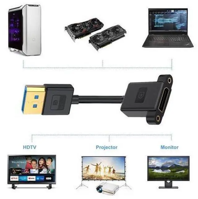 Alt view image 7 of 7 - Cable Ultrafine DisplayPort 1.4 DP Male to Female Extension Cable 8K 60hz 4K 144hz for Desktop Laptop Monitor Graphics Card 30cm
