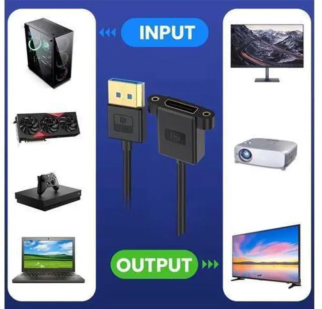 Alt view image 5 of 7 - Cable Ultrafine DisplayPort 1.4 DP Male to Female Extension Cable 8K 60hz 4K 144hz for Desktop Laptop Monitor Graphics Card 30cm