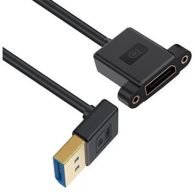 Main image of Cable Ultrafine Down Angled DisplayPort 1.4 DP Male to Female Extension Cable 8K 60hz 4K 144hz for Desktop Laptop Monitor Graphics Card 30cm