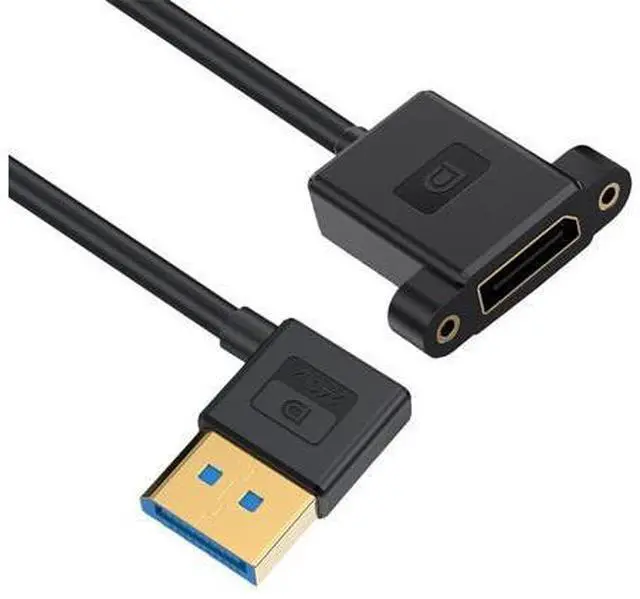 Main image of Cable Ultrafine Left Angled DisplayPort 1.4 DP Male to Female Extension Cable 8K 60hz 4K 144hz for Desktop Laptop Monitor Graphics Card 30cm