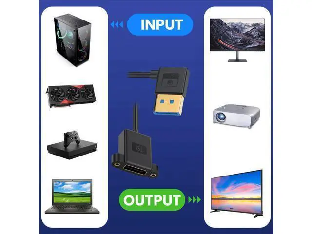 Alt view image 6 of 7 - Cable Ultrafine Left Angled DisplayPort 1.4 DP Male to Female Extension Cable 8K 60hz 4K 144hz for Desktop Laptop Monitor Graphics Card 30cm