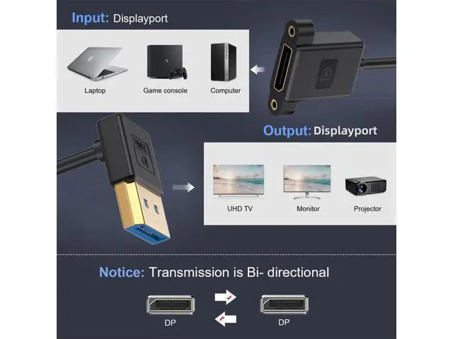 Alt view image 5 of 7 - Cable Ultrafine Up Angled DisplayPort 1.4 DP Male to Female Extension Cable 8K 60hz 4K 144hz for Desktop Laptop Monitor Graphics Card 30cm