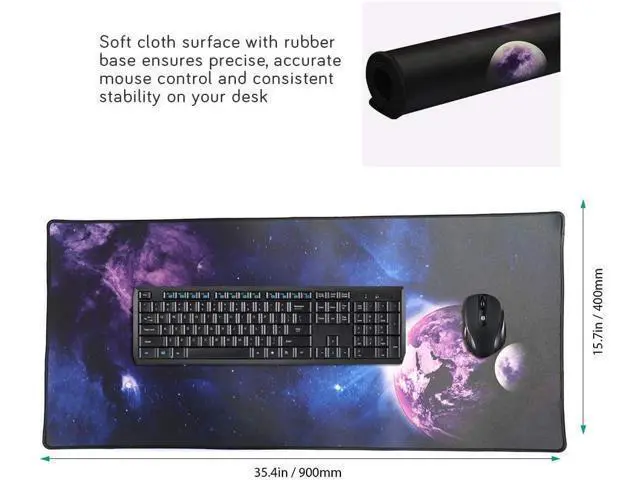 Alt view image 2 of 7 - Cmhoo XXL Professional Large Mouse Pad & Computer Game Mouse Mat (35.4x15.7x0.1IN, Sky Planet)