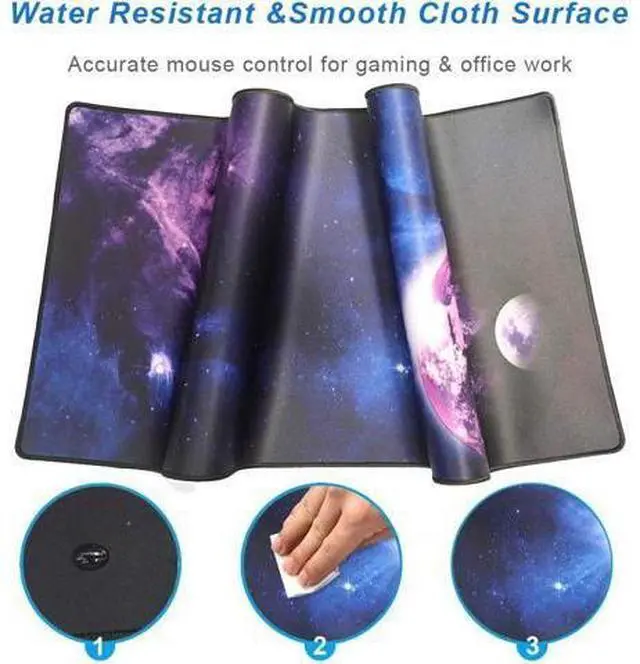 Alt view image 5 of 7 - Cmhoo XXL Professional Large Mouse Pad & Computer Game Mouse Mat (35.4x15.7x0.1IN, Sky Planet)