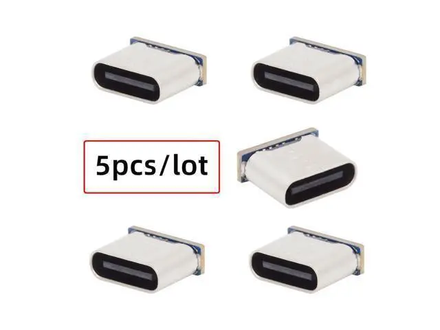 Alt view image 2 of 7 - Connector 5pcs/lot DIY Solder Type-C Female Socket Connector Replace for Micro-USB 5Pin Female SMT Type DC 5V Power