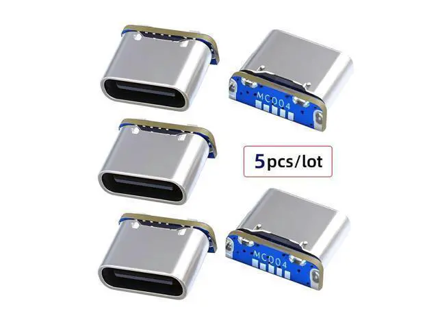Alt view image 2 of 7 - Connector 5pcs/lot DIY Solder Type-C Female Socket Connector Replace for MiNIn-USB 5Pin Female SMT Type DC 5V Power