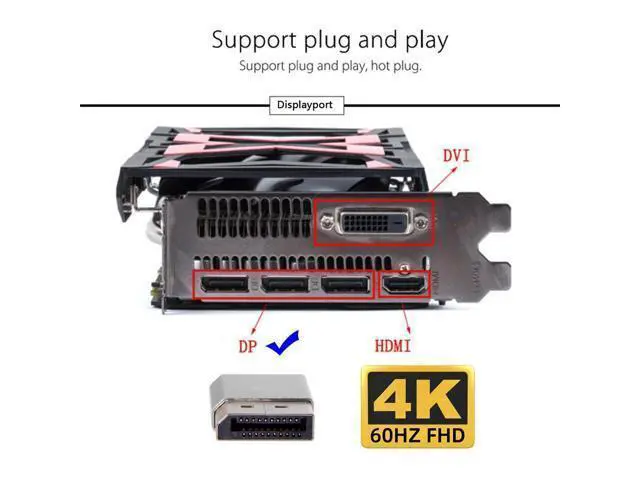 Alt view image 4 of 7 - Adapter 4K@60Hz DP Virtual Display Displayport Active Adapter Dummy Plug Headless Ghost Emulator 1080p@120Hz
