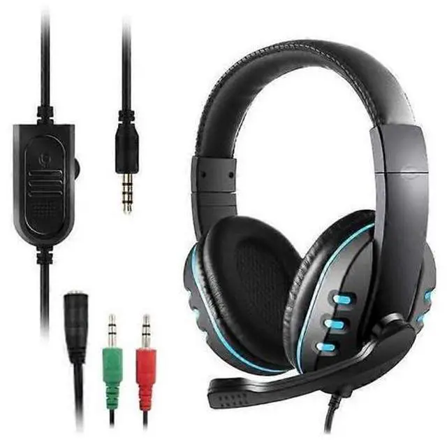Main image of 3.5mm Gaming Headset with Mic, Over-Ear Noise Isolating Headphones, Volume Control, Compatible with PC, PS4, Xbox One (Black)