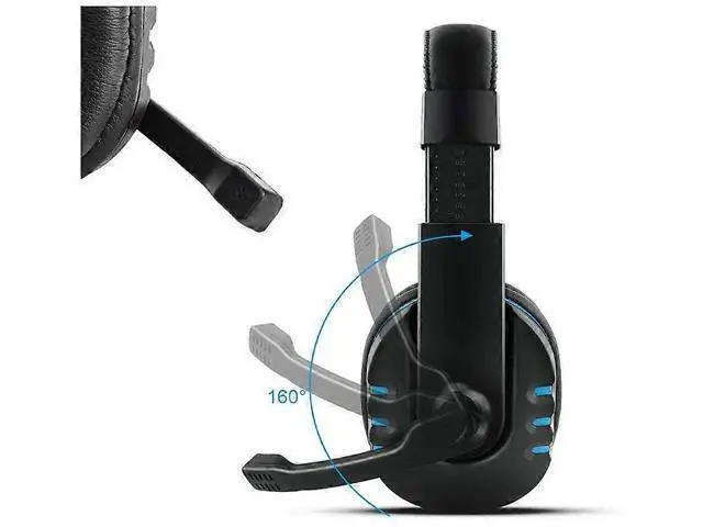 Alt view image 3 of 5 - 3.5mm Gaming Headset with Mic, Over-Ear Noise Isolating Headphones, Volume Control, Compatible with PC, PS4, Xbox One (Black)