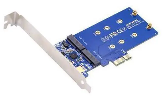 Main image of Dual SATA NGFF Key B+M SSD to PCI-E 1x Motherboard Desktop Adapter Converter SSD Card JMB582 2280