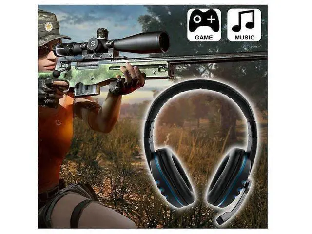 Alt view image 5 of 5 - 3.5mm Gaming Headset with Mic, Over-Ear Noise Isolating Headphones, Volume Control, Compatible with PC, PS4, Xbox One (Black)