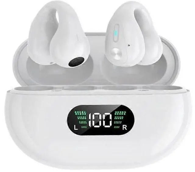 Main image of 5.3 Wireless Open Ear Clip Earbuds, Noise Canceling Sports Headphones with Earhooks (White)