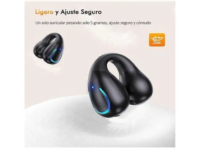 Alt view image 2 of 5 - Bear Conduction Wireless Bluetooth Sports Headphones - Open-Ear Lightweight Design, 6H Playtime (Black)