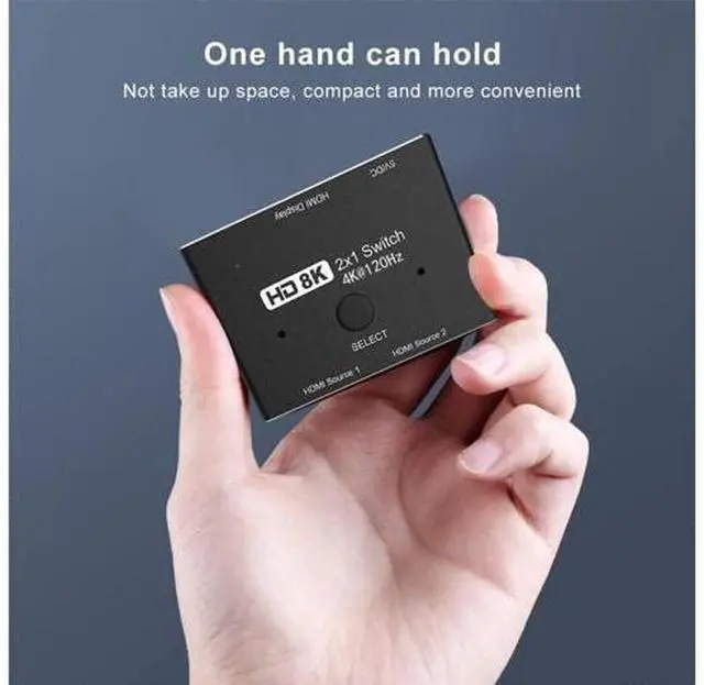 Alt view image 3 of 7 - HDMI 2.1 Ultra HD 8K High Speed 48Gbps Directional Switch Adapter 2in 1out 8K@60Hz 4K@120Hz Converter Compatible with XBOX PS5 Projectors Monitors