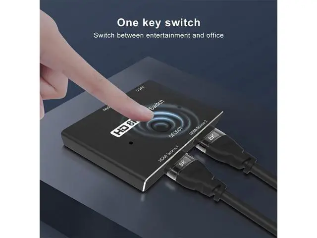 Alt view image 6 of 7 - HDMI 2.1 Ultra HD 8K High Speed 48Gbps Directional Switch Adapter 2in 1out 8K@60Hz 4K@120Hz Converter Compatible with XBOX PS5 Projectors Monitors