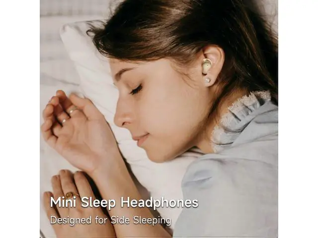 Alt view image 3 of 5 - Beige Invisible Sleep Earbuds for Side Sleepers - Bluetooth 5.3, IPX6 Waterproof, Noise Blocking