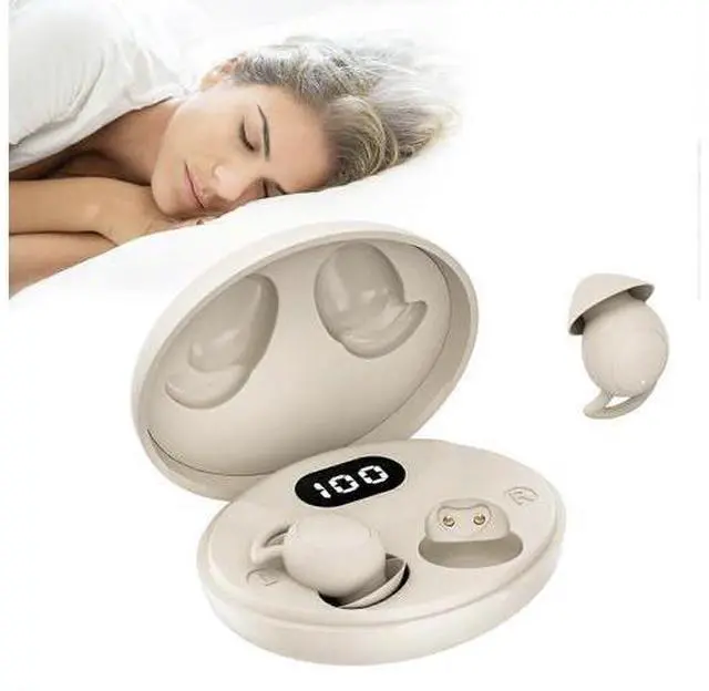 Main image of Beige Invisible Sleep Earbuds for Side Sleepers - Bluetooth 5.3, IPX6 Waterproof, Noise Blocking
