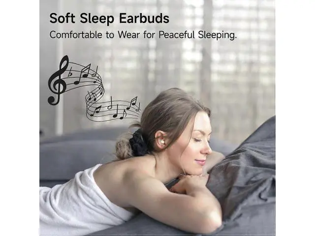 Alt view image 2 of 5 - Beige Invisible Sleep Earbuds for Side Sleepers - Bluetooth 5.3, IPX6 Waterproof, Noise Blocking