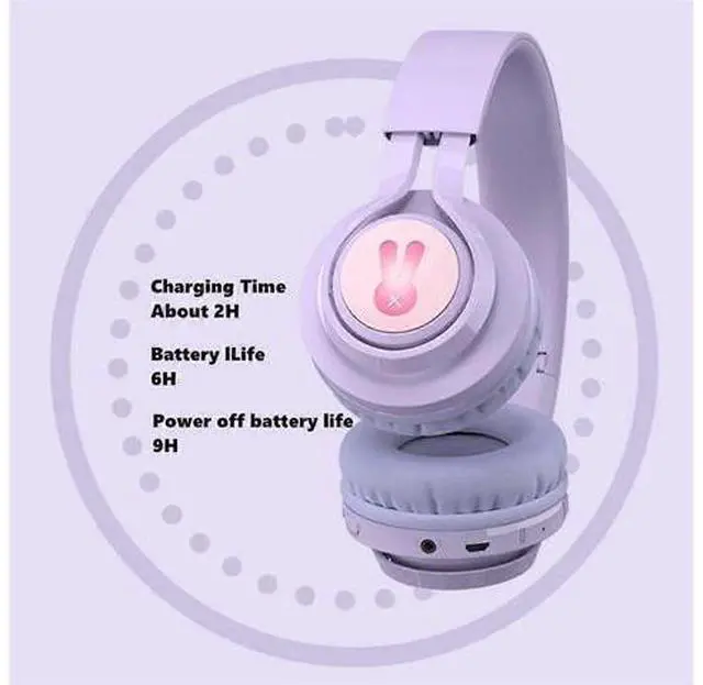 Alt view image 4 of 5 - Bluetooth 5.0 Kids Wireless Headphones, Foldable Over-Ear with 85dB Volume Limit for Online Learning & Travel