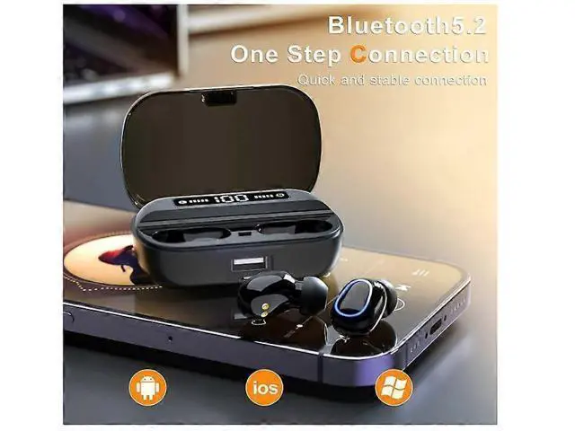 Alt view image 4 of 5 - Bluetooth 5.2 Wireless Earbuds with Noise Cancelling Mic, 144H Playtime, Mini In-Ear Headphones (Black)