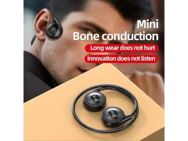 Alt view image 2 of 5 - Bluetooth 5.3 Bone Conduction Headphones, IPX6 Waterproof, 30H Playback, Open-Ear Sport & Work (Black)