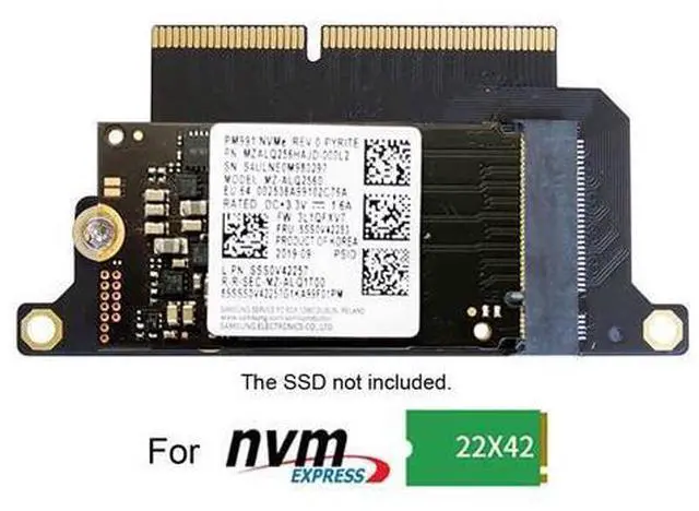 Alt view image 2 of 7 - M.2 NGFF M-Key NVME SSD Convert Card fit for Mac Pro 2016 2017 13" A1708
