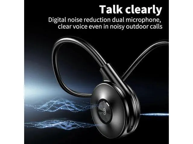 Alt view image 5 of 5 - Bluetooth 5.3 Bone Conduction Headphones, IPX6 Waterproof, 30H Playback, Open-Ear Sport & Work (Black)