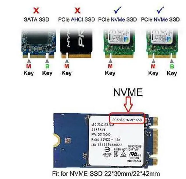 Alt view image 6 of 7 - M.2 NGFF M-Key NVME SSD Convert Card fit for Mac Pro 2016 2017 13" A1708