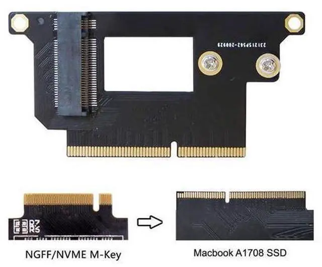 Alt view image 7 of 7 - M.2 NGFF M-Key NVME SSD Convert Card fit for Mac Pro 2016 2017 13" A1708