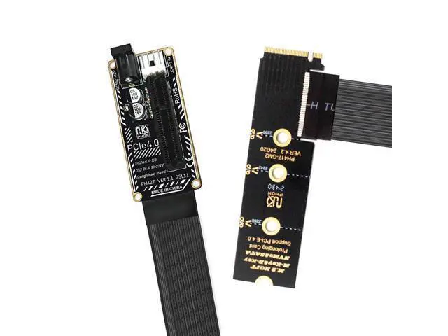 Alt view image 6 of 7 - M.2 NGFF NVMe M-Key Right Angled Type 90 Degree to PCI-E X1 X4 X8 X16 Cable Graphics Card Extension Adapter PCI-Express for M2 2260 2280