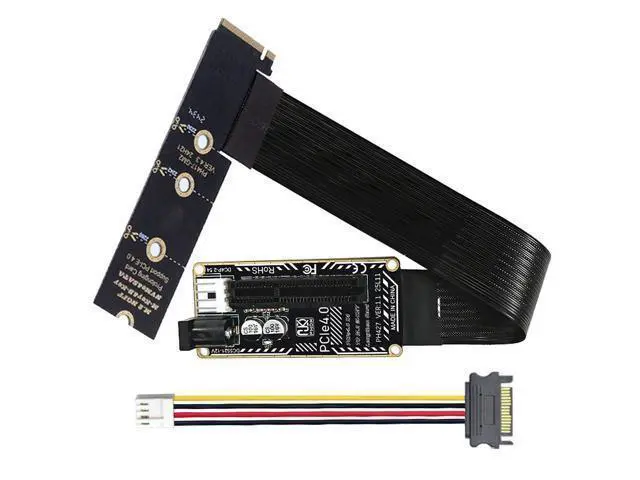 Alt view image 7 of 7 - M.2 NGFF NVMe M-Key Right Angled Type 90 Degree to PCI-E X1 X4 X8 X16 Cable Graphics Card Extension Adapter PCI-Express for M2 2260 2280