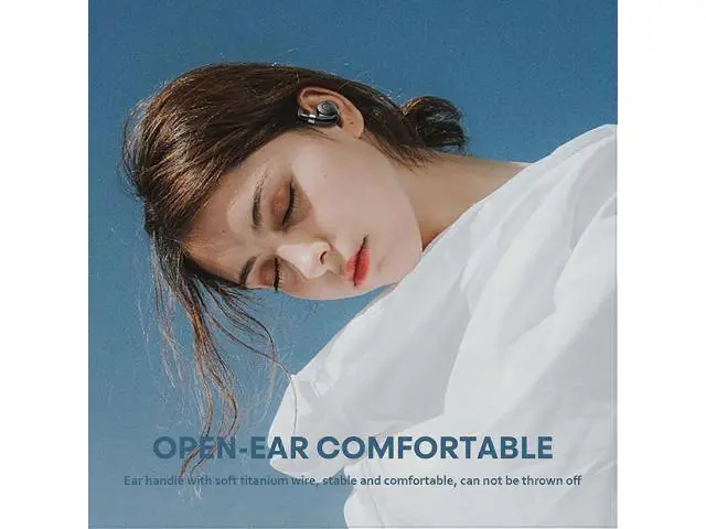Alt view image 5 of 5 - Bluetooth 5.3 Open Ear Hook Headphones, IPX5 Waterproof, 15H Battery with Charging Case, Mic (Black)