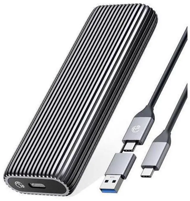 Main image of M.2 NVMe SSD Enclosure Aluminum Tool-Free Adapter, 10Gbps USB3.2 USB-C M2 Reader for M.2 PCIe NVMe M-Key 2230/2242/2260/2280 SSD, Thunderbolt 3 Compatible, External Case Support UASP Trim-AM2G2