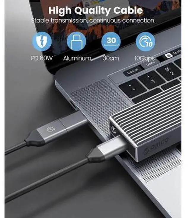 Alt view image 5 of 7 - M.2 NVMe SSD Enclosure Aluminum Tool-Free Adapter, 10Gbps USB3.2 USB-C M2 Reader for M.2 PCIe NVMe M-Key 2230/2242/2260/2280 SSD, Thunderbolt 3 Compatible, External Case Support UASP Trim-BM2G2