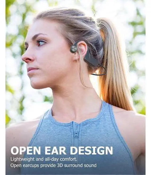 Alt view image 5 of 5 - Bluetooth Bone Conduction Headphones, IP67 Waterproof Open-Ear Wireless Sport Headset, 10H Battery
