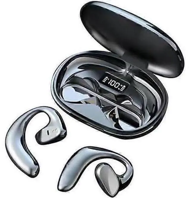 Main image of Bone Conduction Open Ear Bluetooth Headphones, HiFi Stereo & Built-in Mic, Black - Wireless & Sweatproof