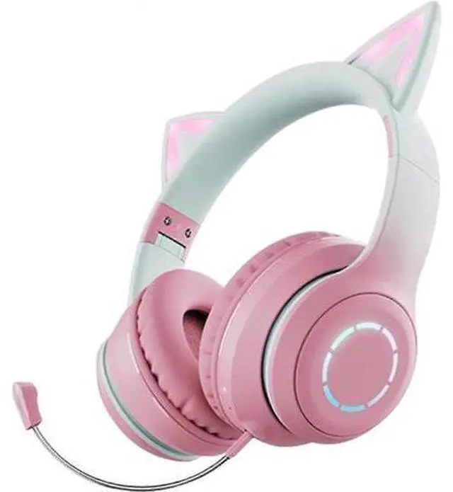 Main image of Cat Ear RGB Headphones: Bluetooth 5.3, 40mm Bass, Foldable, Mic & TF Playback, Gift for Girls/Kids