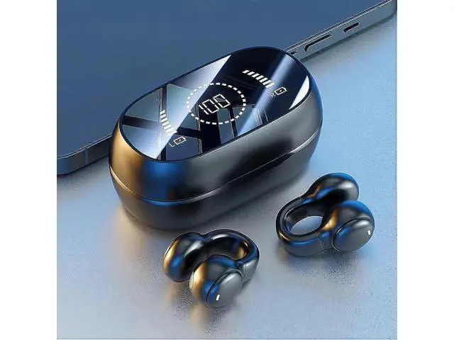 Main image of Clip-On Open Ear Bone Conduction Headphones V5.3 - Wireless Bluetooth 5.3, Noise Cancelling, HiFi Stereo