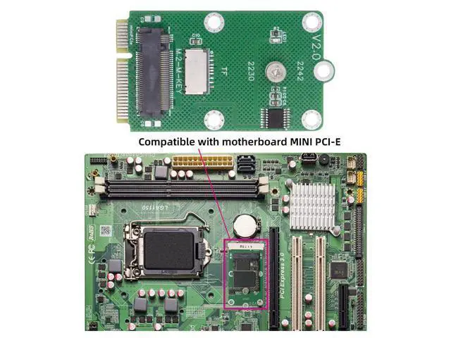 Alt view image 3 of 7 - Mini PCI-E Riser Card Slot to TF Card USB2.0 & M.2 NGFF NVME Key-M SSD Adapter Compatible with NAS Industrial Control Motherboard