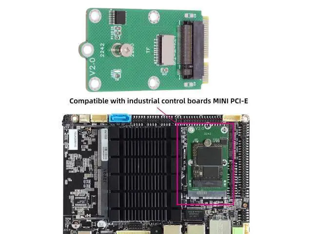 Alt view image 4 of 7 - Mini PCI-E Riser Card Slot to TF Card USB2.0 & M.2 NGFF NVME Key-M SSD Adapter Compatible with NAS Industrial Control Motherboard
