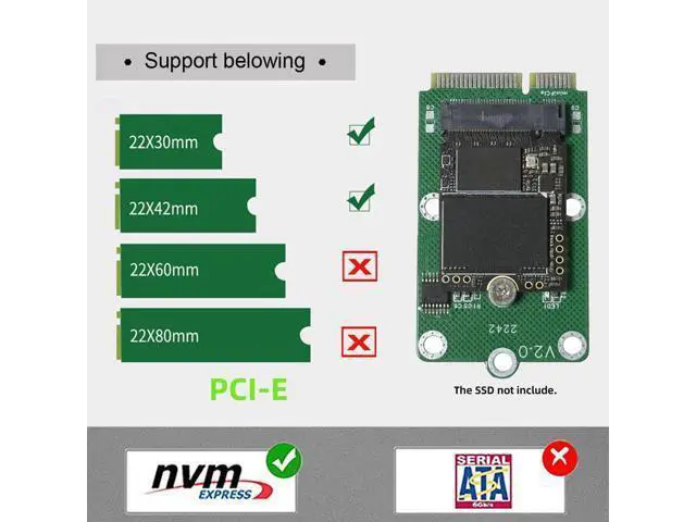 Alt view image 7 of 7 - Mini PCI-E Riser Card Slot to TF Card USB2.0 & M.2 NGFF NVME Key-M SSD Adapter Compatible with NAS Industrial Control Motherboard