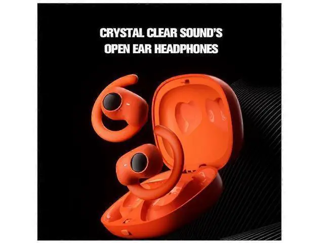 Alt view image 2 of 5 - Earless Open Ear Bluetooth Headphones, 40H Play, IPX5 Waterproof, Secure Fit for Sports (Black)