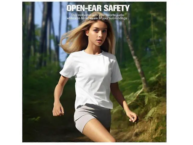 Alt view image 3 of 5 - Earless Open Ear Bluetooth Headphones, 40H Play, IPX5 Waterproof, Secure Fit for Sports (Black)