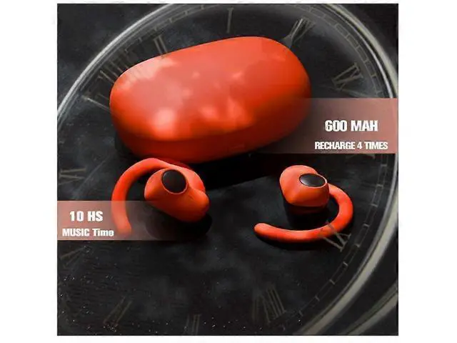 Alt view image 5 of 5 - Earless Open Ear Bluetooth Headphones, 40H Play, IPX5 Waterproof, Secure Fit for Sports (Black)
